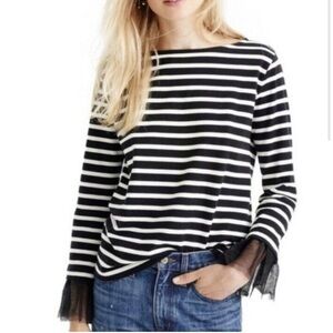 J. Crew Black and White Striped Top